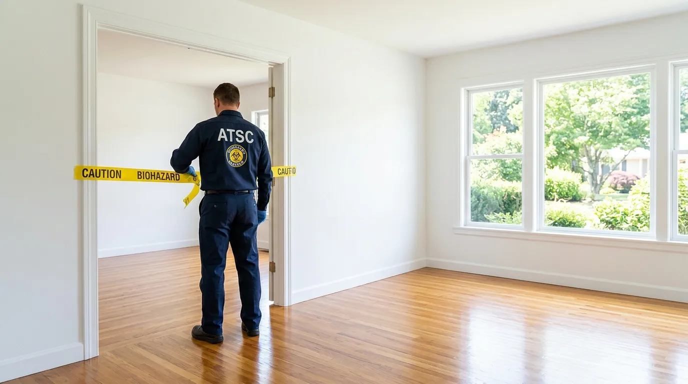 Certified biohazard cleanup crew performing Decomposition Cleanup in Saginaw